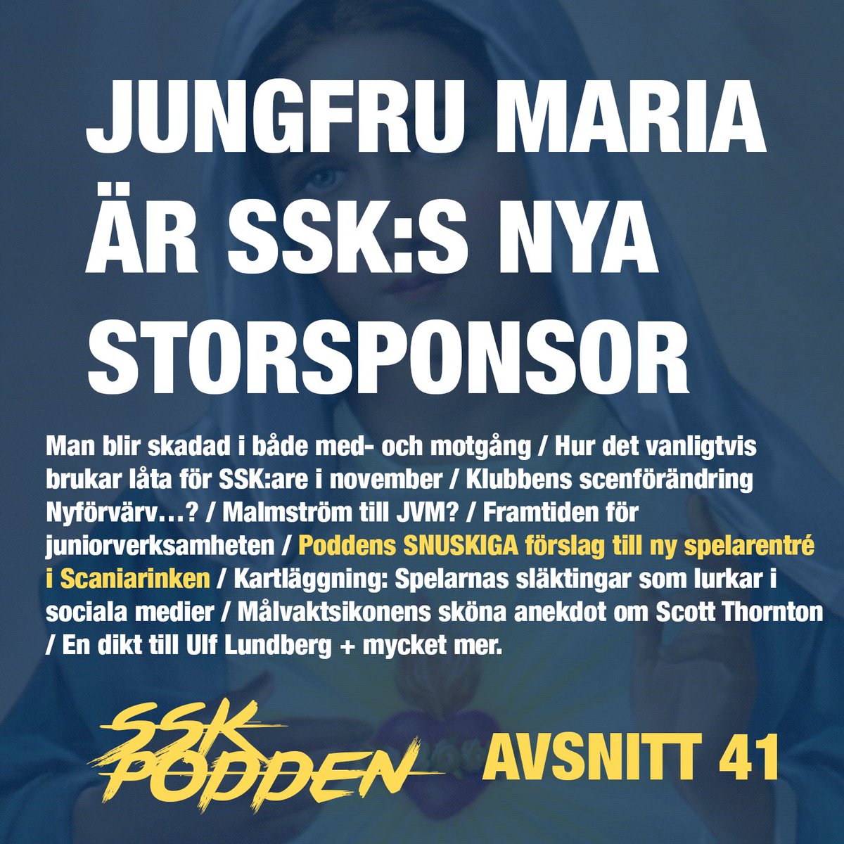SSKpodden's tweet photo. NY PODD! Snuskigt förslag till ny spelarentré, skön Thornton-anekdot från "Linkan", tidernas hyllning av Ulf Lundberg, äntligen har juniorverksamheten vaknat, JVM för SSK-backen? Med mera! I valfri poddapp eller via länken: https://t.co/HIRJC84i5o https://t.co/FbFnx4Dyak