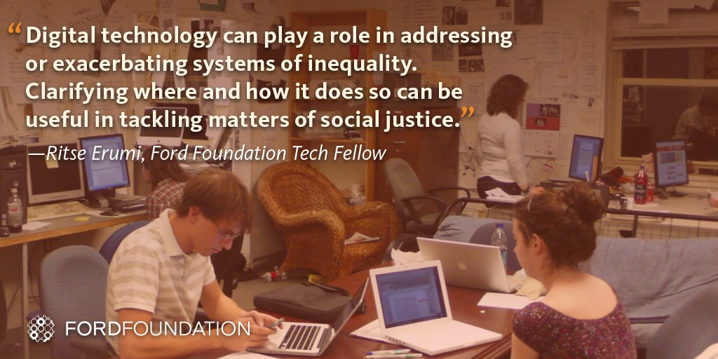 FordFoundation's tweet photo. "winners&losers...make the political dimension of tech explicit"-@FordFoundation #techfellow @RitseOnline #civictech
https://t.co/VcBwIn7z8I https://t.co/CmoJM7Z48m
