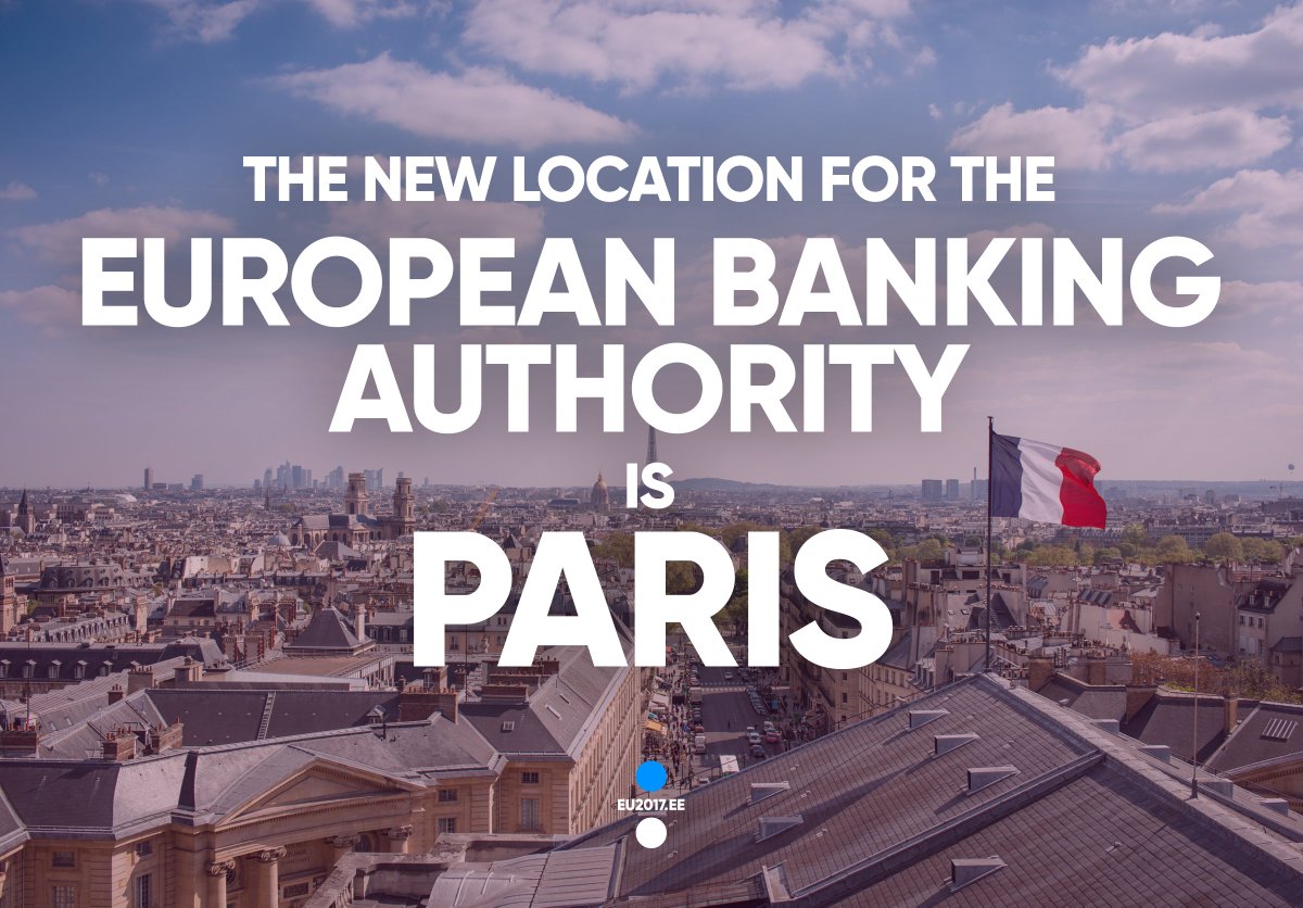 EEinEU's tweet photo. Paris will be the new location of the European Banking Authority

Background info on the relocation of the UK-based EU agencies: https://t.co/MasW1n0Goh https://t.co/mG22rNQFIs