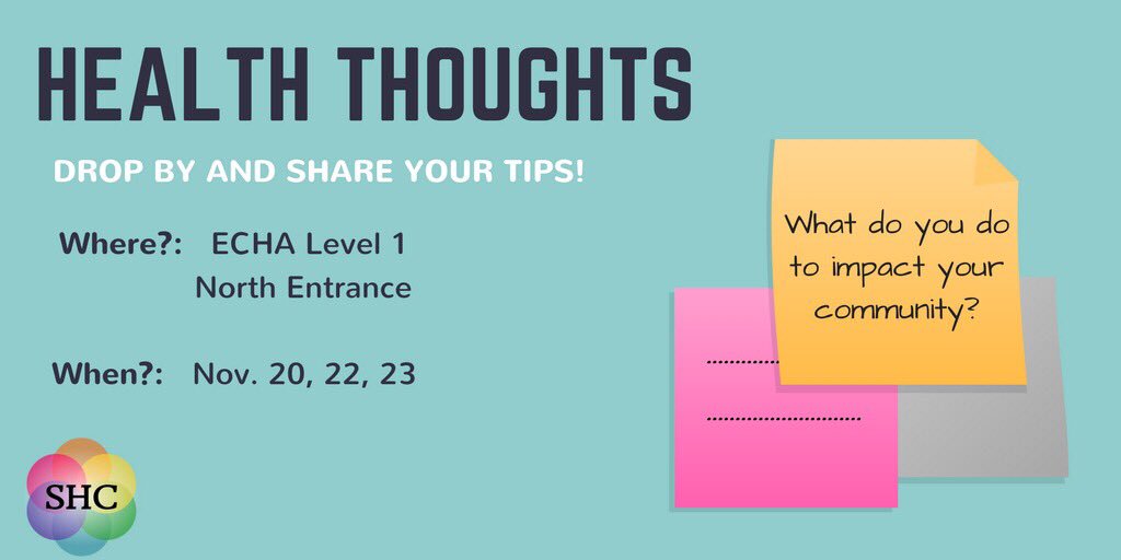 UofASHC's tweet photo. What do you do to impact your community? Share your advice with others!!! 📝 #ualberta #healththoughts https://t.co/cAECWsGieT