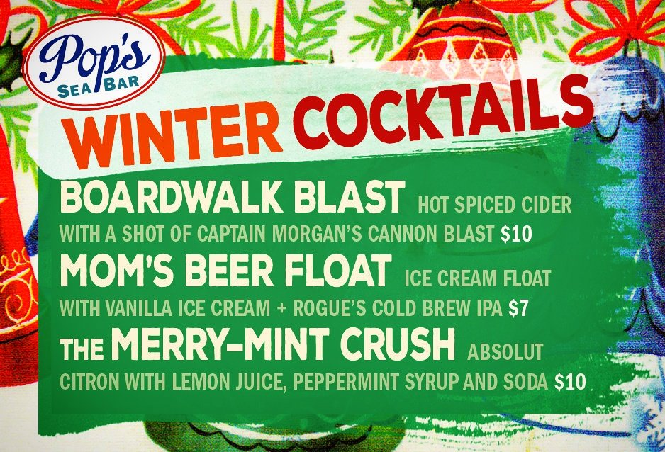 PopsSeaBar's tweet photo. New winter cocktails. Come through, try one, try all. #AdMoBid https://t.co/U7GsL6L7FS