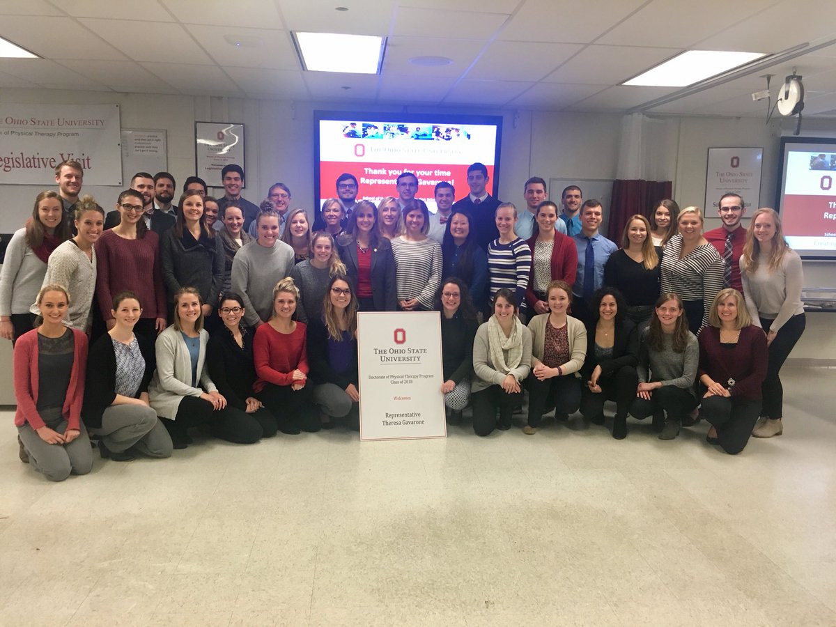 theresagavarone's tweet photo. I was asked to speak to the 2018 @TheOhioStateDPT Class about numerous legislative topics, including my bill, HB 131. I was also took a quick tour of their facility!

Thank you to @Ohio_PT President and OSU Professor Tonya Apke &amp; her class for inviting me! https://t.co/CWfi85kgF6