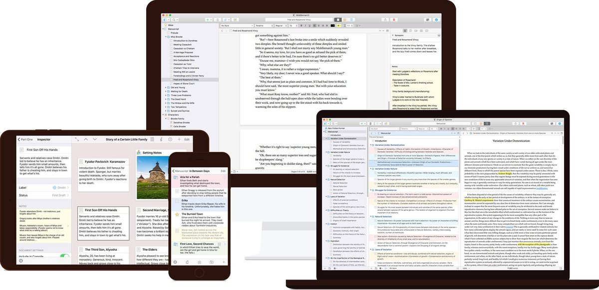 9to5mac's tweet photo. Popular writing app gets major update with Scrivener 3 https://t.co/DtuAmSH1EY https://t.co/u9M0W8rc1Y