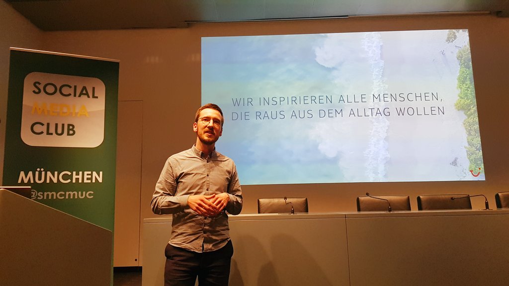 interactivelabs's tweet photo. "Wir wollen Leuten helfen aus dem Alltag zu entfliehen" sagt Johannes Schlag von @TUIDeutschland - Tolles Ziel! #smcmuc https://t.co/QwiyqkjvvG