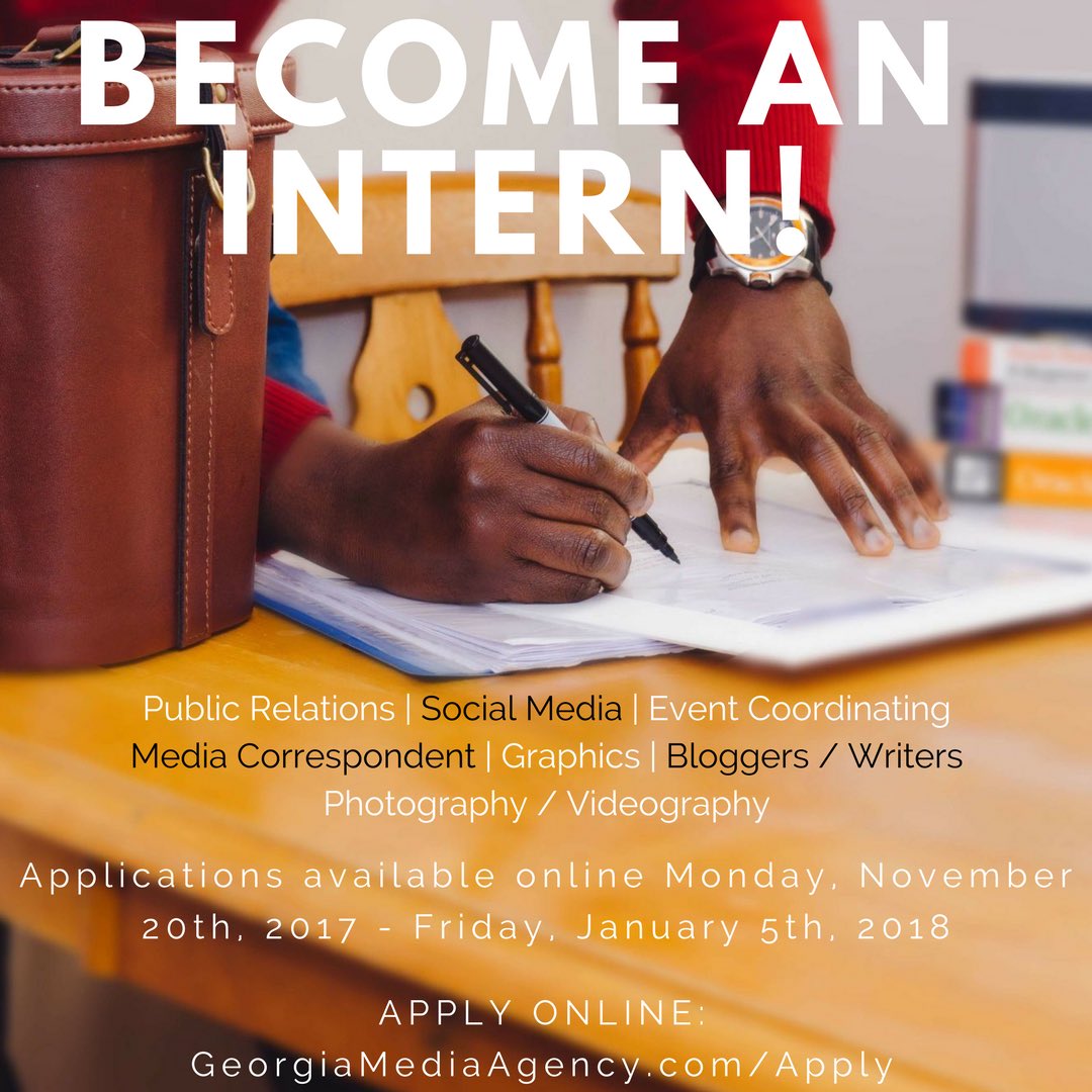 1georgiamedia's tweet photo. We are now accepting new interns in Atlanta & Savannah for the Spring Semester! Apply today - January 5th
MUST be hard-working & devoted!
#ssu #ssu21 #scad #scad21 #cau21 #cau20 #spelman21 #spelman20
#morehouse21 #morehouse20 #gsu21 #gsu20 #csu #atl #savannah #SavannahState https://t.co/jAEAsuJp4b