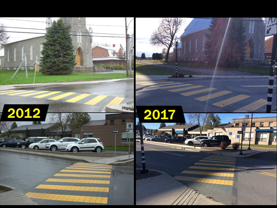 ThermoDesign1's tweet photo. Nous avons profité de notre passage à @Sorel_Tracy
pour aller prendre des photo d'une traverse piétonne 2012.
Nos produits sont #durables voici un exemple de #TrafficPatternsXD 5 ans après https://t.co/U7kStSYGrA
