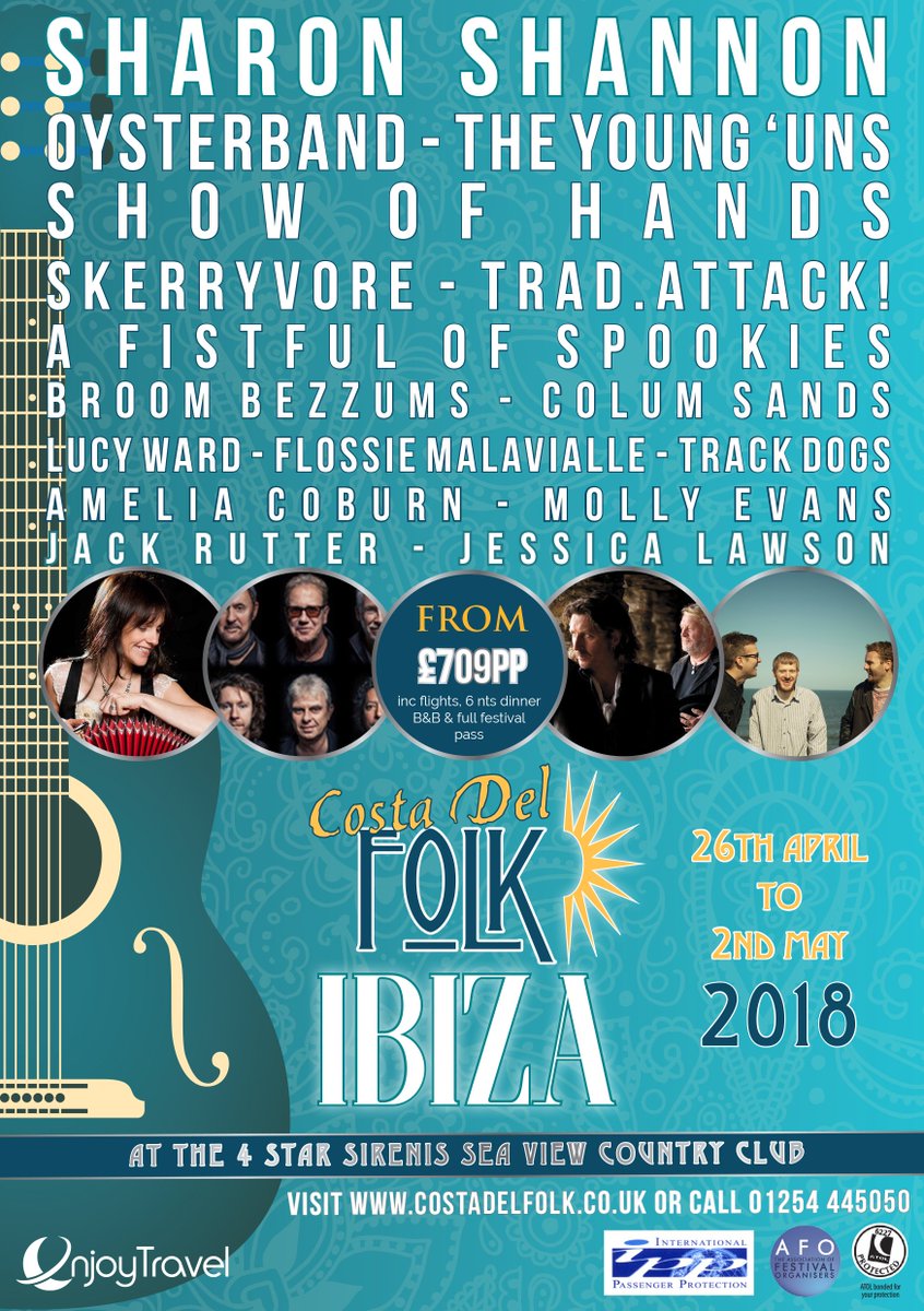 Great news <a href="/spookyfistful/">Fistful of Spookies</a> will be performing @costadelfolk in Ibiza in April - for more info on the amazing line up visit costadelfolk.co.uk #FolkFestival #WithADifference