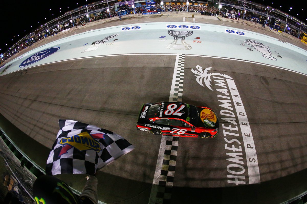 NASCAR's tweet photo. A night we won't ever forget. The crowning of a champion. 🏆

Relive it here, presented by @autozone: https://t.co/3cRKNshpov https://t.co/dG8tW61qXQ
