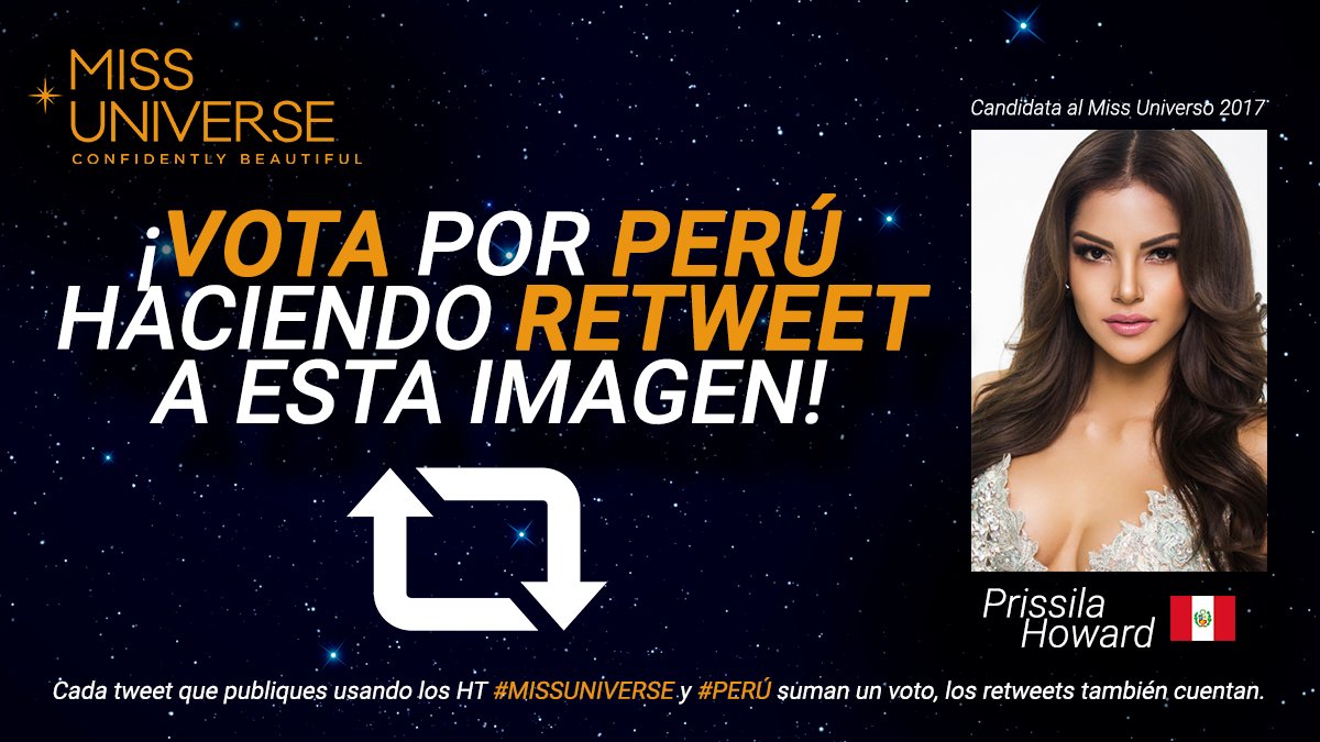 Latina_pe's tweet photo. 🔁 Haz RT a para votar por #Perú en el #MissUniverse 🔁
También puedes votar usando los hashtags #MissUniverse y #Perú en cada tweet o desde la web https://t.co/UP8Aljx2Px https://t.co/k5Nj2uia4x