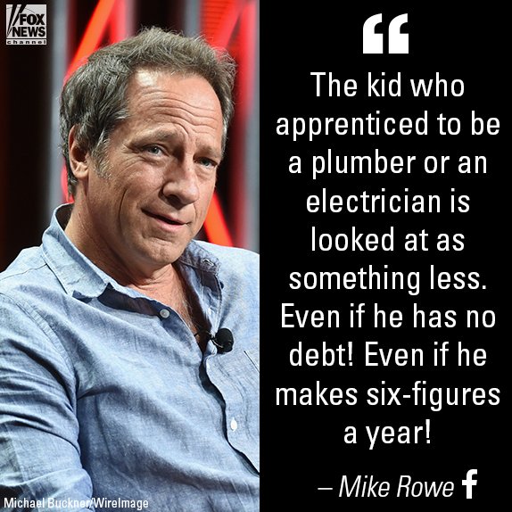 BobMaunsell's tweet photo. Couldn't agree with this more! Sometimes hustling and hard work adds more personal value then a four year degree. https://t.co/g9EDwunaV6