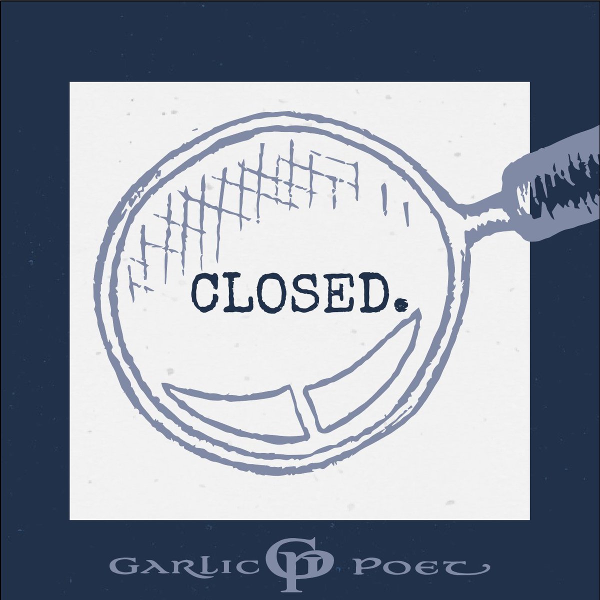 GarlicPoet's tweet photo. We are closed today, Monday, 11/20 to celebrate our employees. We will reopen for normal business hours tomorrow at 5 PM. Happy Monday! https://t.co/Tr2Pb35Yuz