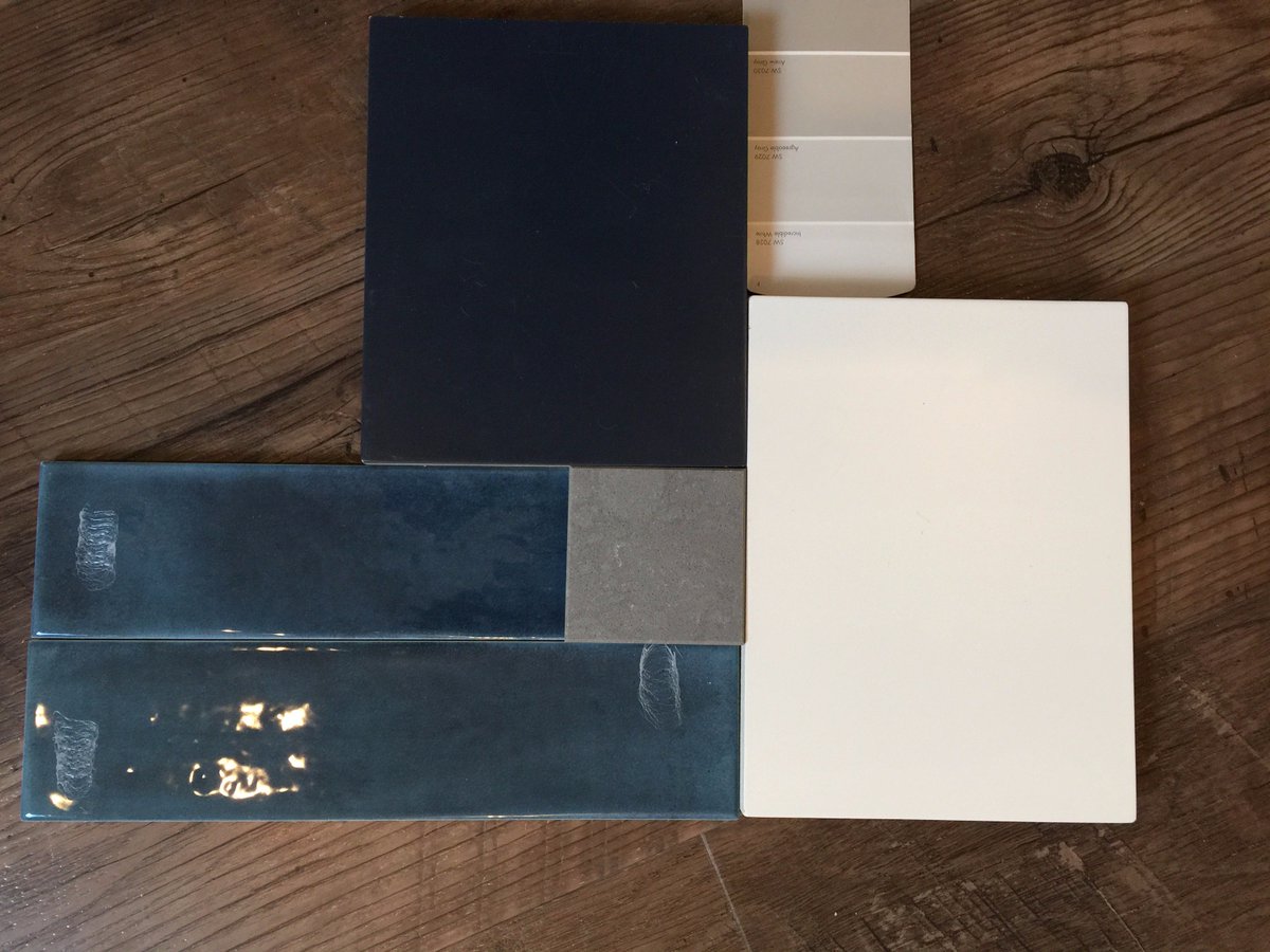 Blue backsplash is going to be STUNNING! #mainfloorrenovation #kitchenremodel #trustqualitycleanliness #baeumlerapproved