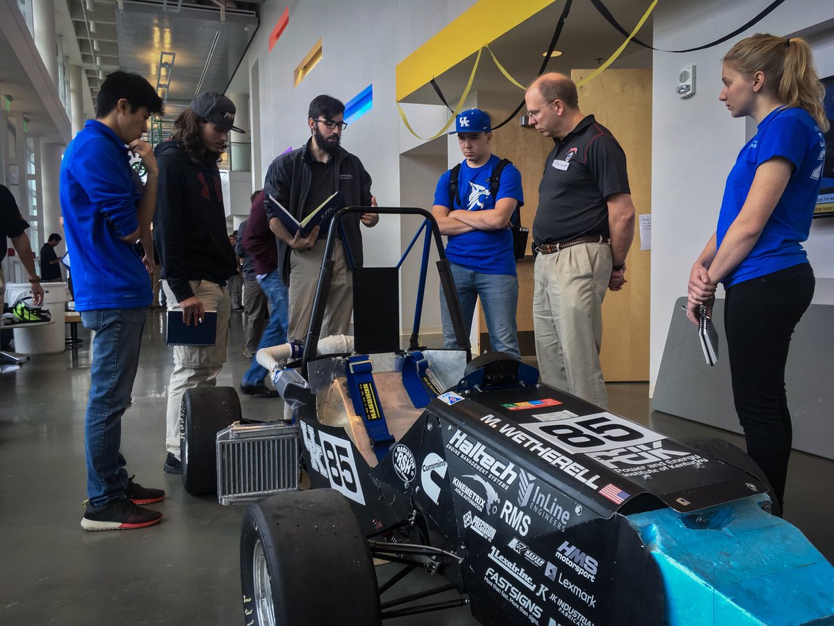 formulakentucky's tweet photo. This weekend, we took a trip down to @KSUEngineering for mock design judging. Definitely learned a lot, and we’re gonna be taking some big steps for our future designs. Thanks to KSU for hosting such a great event! 

#PanozDesign2017 #FSAE 
#engineering #ksu  #kentucky #BBN #uky https://t.co/OdcgMptgVZ