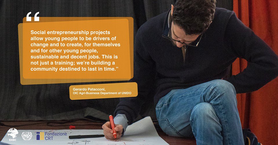 UNIDOyouthwomen's tweet photo. The most talented young people are no longer satisfied with a successful career. Why? Because they aim for more! #E4SC #youth #Socialentrepreneurship https://t.co/vUTxD0pogc