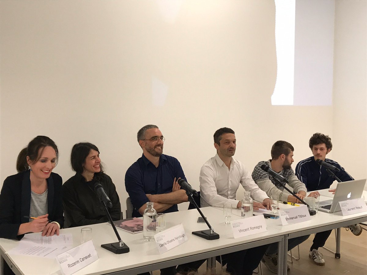 FonPernodRicard's tweet photo. LIVE // @EmmanuelTibloux, Vincent Romagny, Rozenn Canevet, Camila Oliveira Fairclough, Laurent Peteuil et Maxime Delavet, présentent la 10ème #revueinitiales à la Fondation ! https://t.co/jYeQ4ECZ9p