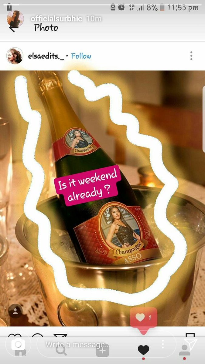 ElsaEdits's tweet photo. Mann... I'm actually dead!!!  She finally reposted in her story! I couldn't sleep at night now 😭😭😭❤❤❤ I love you so much @SurbhiChandna https://t.co/TTWezySp5h