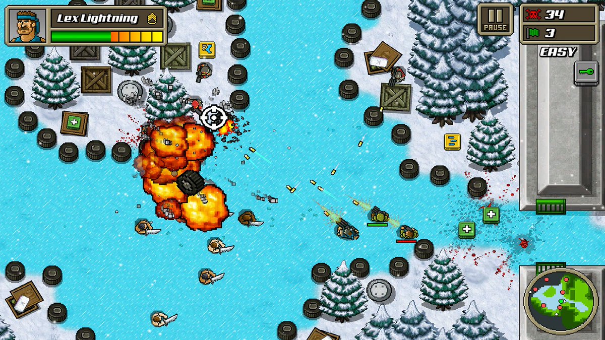 PlayOnJump's tweet photo. Getting completely nuts! This game is crazy as hell and really funny. Testing out machine guns, flamethrowers, rocket launchers and grenades. Awesome. #KickAssCommandos #indiegame #pcgaming https://t.co/Or0JhZ8zP8