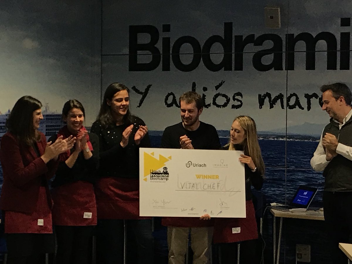 Lapsob's tweet photo. FELICIDADES equipo #VitaChef ganadores del @Uriach_es #innovation #bootcamp 2017 y FELICIDADES a todos los #Dreamers por el gran trabajo! @imaginecc #lombardmethod https://t.co/9IwsTaMmYI