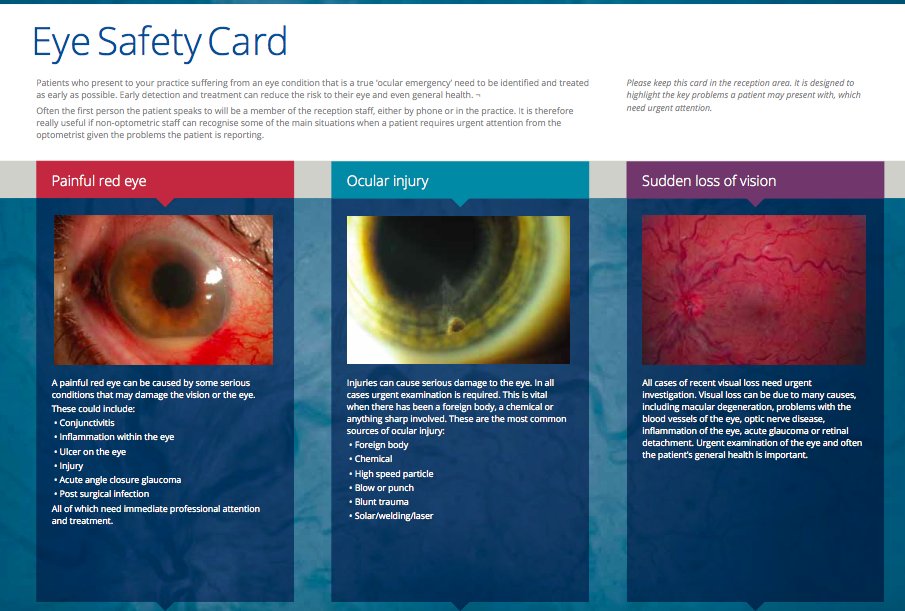 OptomEvolution's tweet image. @OptometryHour Buy Practice Pack of Eye Safety Cards for £10 for your practice - info and to order visit  optometry-evolution.com/eye-saftey-car…