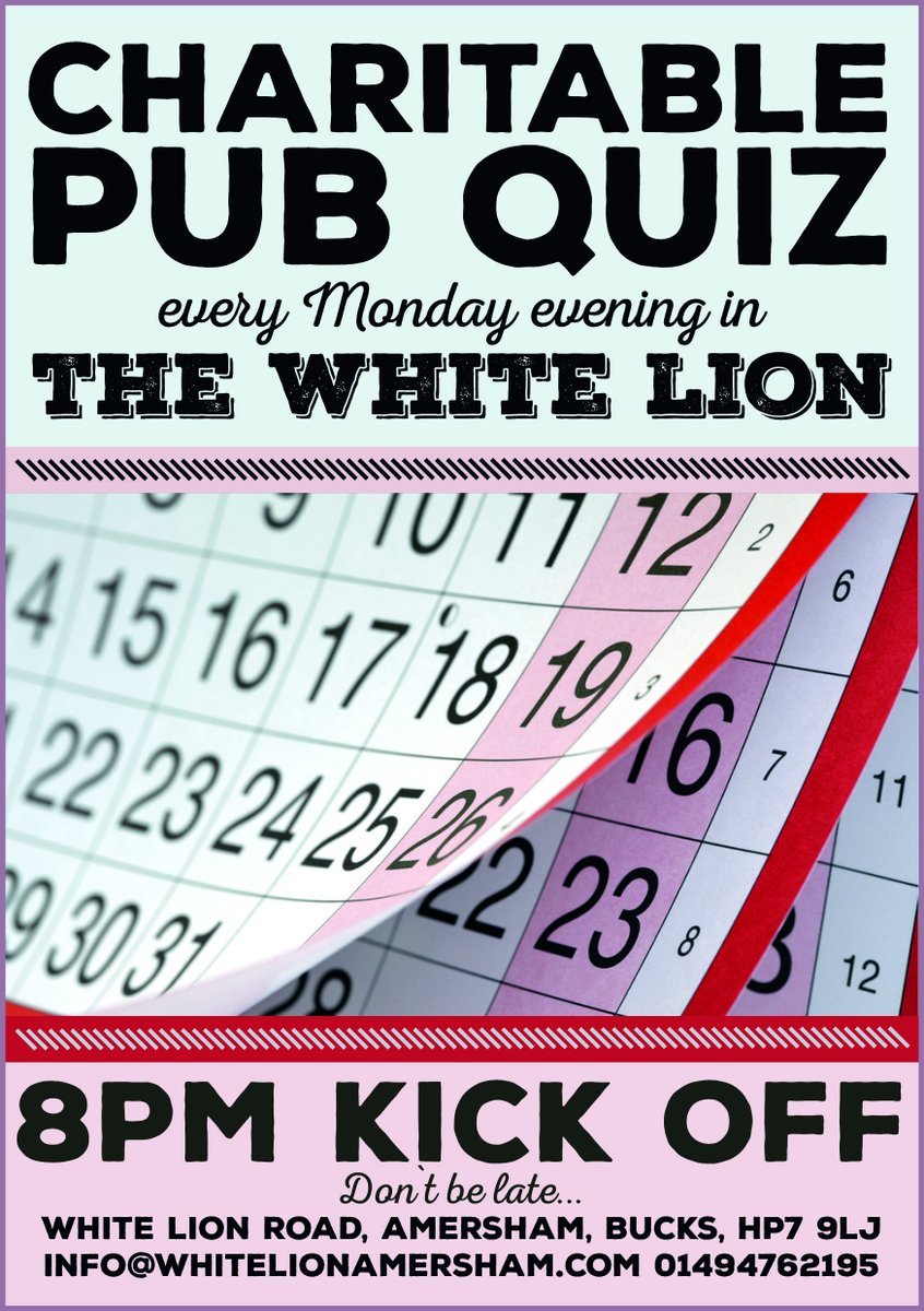 WhiteLionRoad's tweet photo. Join us at 7.30pm tonight for our weekly Charity Pub Quiz! Can you guess the specialist round from the picture? #quiz #chalfont #charityquiz https://t.co/skMdaHidRi