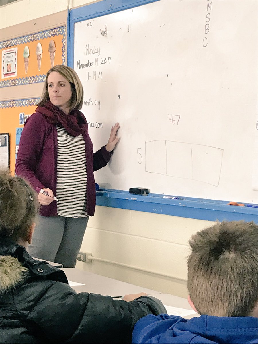 mes_bulldogs's tweet photo. Our enthusiastic Academic Facilitator Mrs. Dietrich co-teaching with 4th math teacher Mr. Davis! #areaModel #division #inverseMultiplication #standardalgorithm #skipcounting #illustrations #equalsharing #picturemodel https://t.co/dbWr7Hzr0d