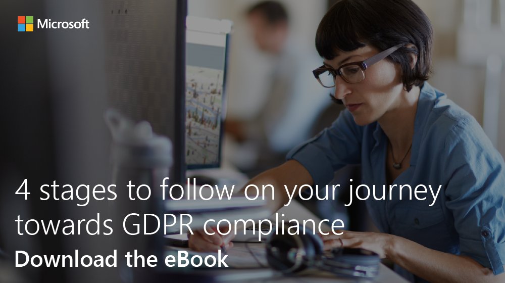 MSFTDynamics365's tweet image. Discover, manage, protect &amp;amp; report. Start the journey toward #GDPR compliance w/ #MSDyn365 #apps. Download the eBook:
msft.social/ZaFtao