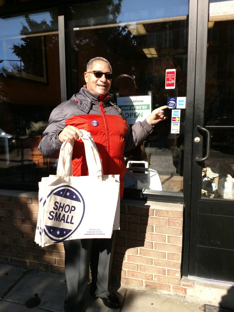 DCSBDC's tweet photo. We are out on Georgia Ave. Business Corridor promoting #SmallBusinessSaturday #ShopSmall #ShopLocal #SpendLocal #EatLocal #DCSBDC https://t.co/pCHjOug4jW