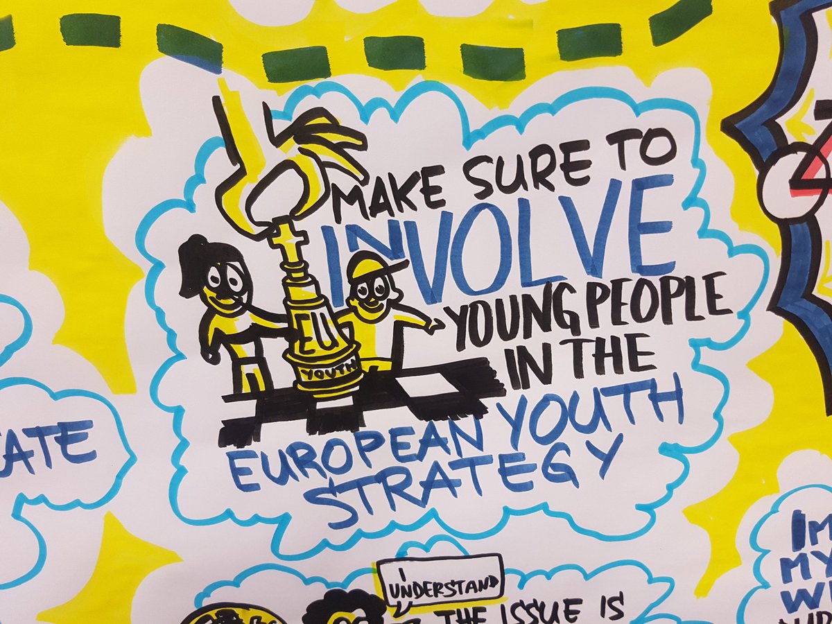 SketchySo's tweet photo. #graphicrecording at the @Eurodesk #TimeToMove2017 closing conference. Make sure to involve #young people in the #EU #YouthStrategy https://t.co/mheNfqWg6J