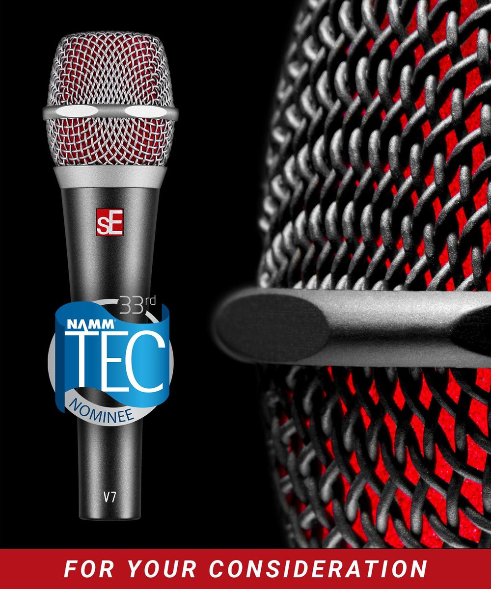 sE_Electronics's tweet photo. For your consideration. Many thanks to the nomination committee!!! #V7 #TECawards @NAMM @NAMMShow https://t.co/RGY1hIBXXG