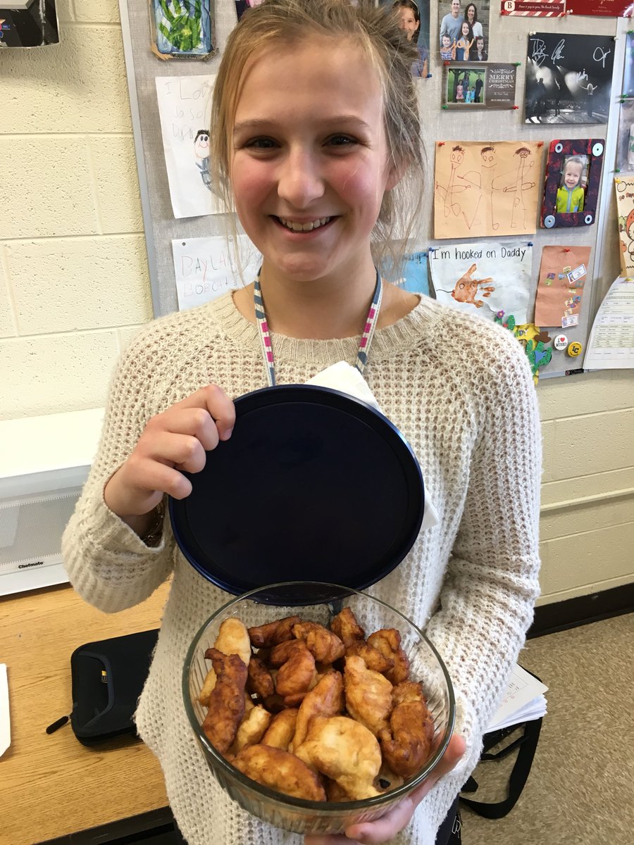 kennybosch's tweet photo. Allow CHOICE in your classes &amp; be amazed w/what your Ss create! Studying Imperialism- Ss made Maori fried bread (New Zealand), another group studied the French influence in W. Africa-made pralines (w/out nuts, used pretzels). #sstlap #sschat #edchat #personalizedPD https://t.co/e35u2Vmqqu