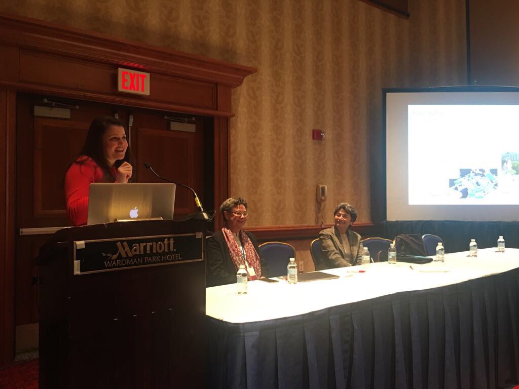 NaTakallam's tweet photo. Meet Melody, our academic outreach director sharing #NaTakallam with universities at #MESA2017 #education #language #arabic #withrefugees https://t.co/n8ni2DbEY5