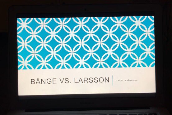 ramlad's tweet image. Igår hade jag och Anton en dispyt om vad vi ska heta när vi gifter oss. Idag levererade han en PowerPoint med argument...