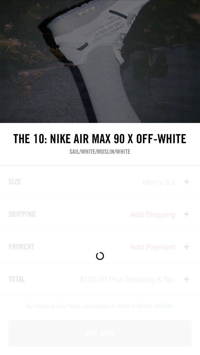 michael_olix's tweet photo. @Nike pretty upsetting i couldnt get passed this loading screen after selecting my size i just wanted some shoes, not a hypebest re-selling. https://t.co/7dB3FJkD7f