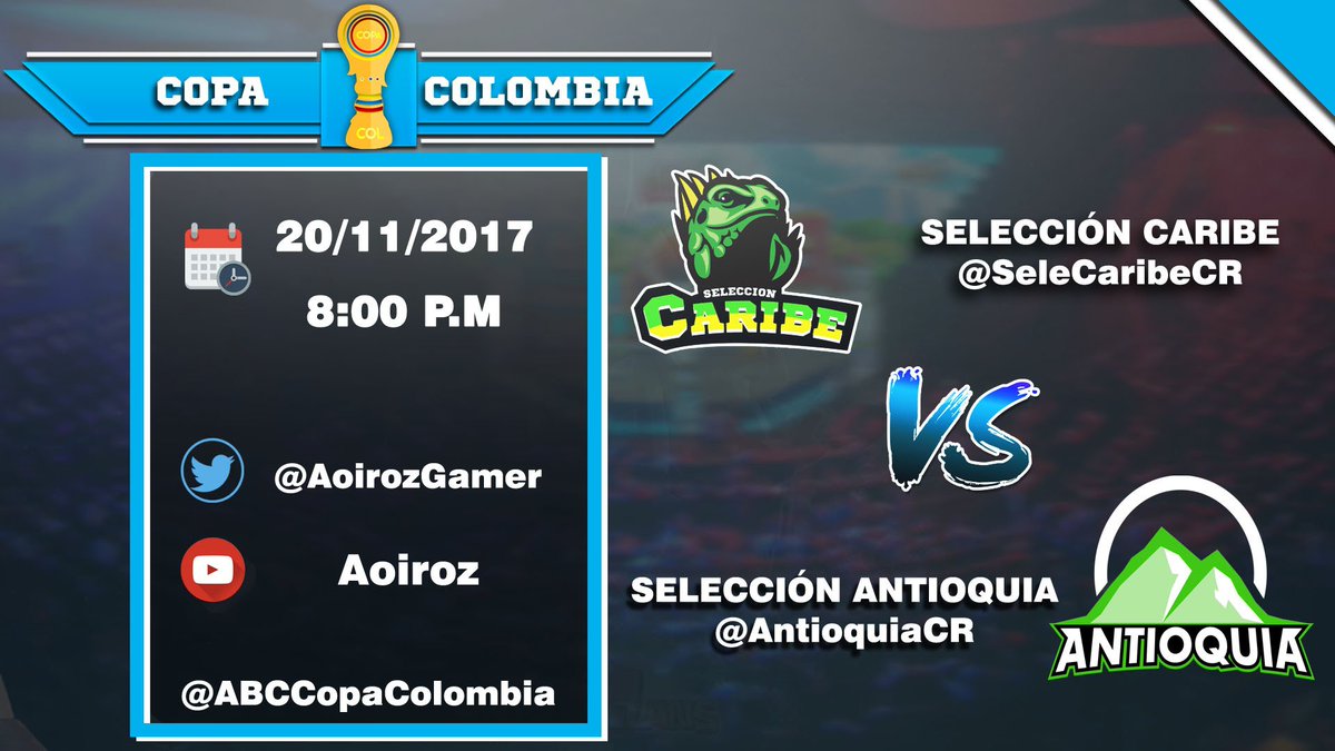 Mas tarde tendremos nuestro segundo partido del dia . <a href="/AntioquiaCR/">Sel. Antioquia CR</a> vs <a href="/SeleCaribeCR/">Selección Caribe</a> (Grupo 1) por el canal de @AoirozGamer ...