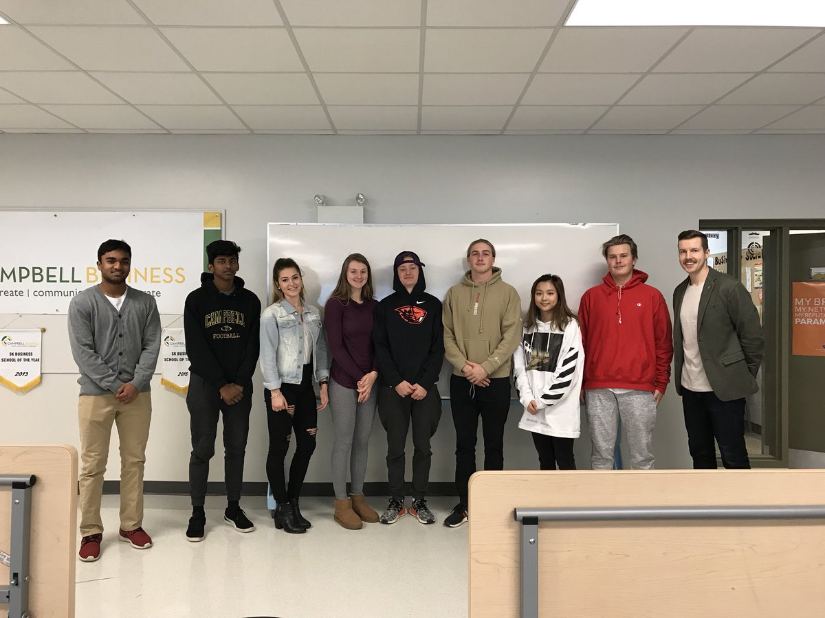 MrMcFarlen's tweet photo. Got some final photos with our @campbelltartans @JASask #Entre30 companies! Best of luck @mellowire, Moments &amp; Anchor this semester! 
#Entre30 #BusEdu #Retired https://t.co/8V7N8uWicV