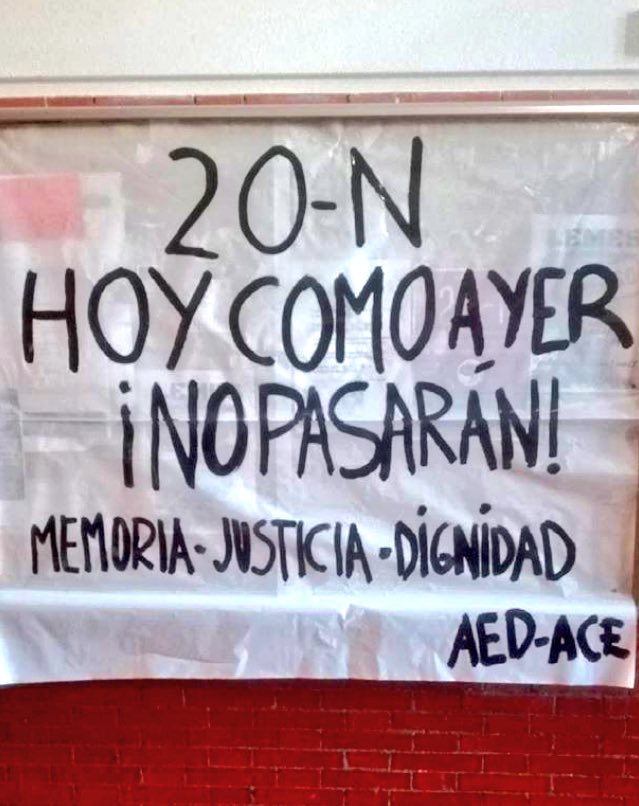 AED_UAM's tweet photo. SIEMPRE ANTIFASCISTAS!!
#20N https://t.co/pAfAn9TBei