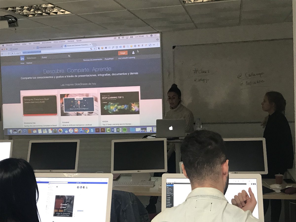 Letigrijo's tweet photo. Hoy nuestras compis @carlamge y @BeitiaAne nos explican #slideshare 👏🏼👏🏼 #aulacm #clase8 https://t.co/Bp3z5GsubX