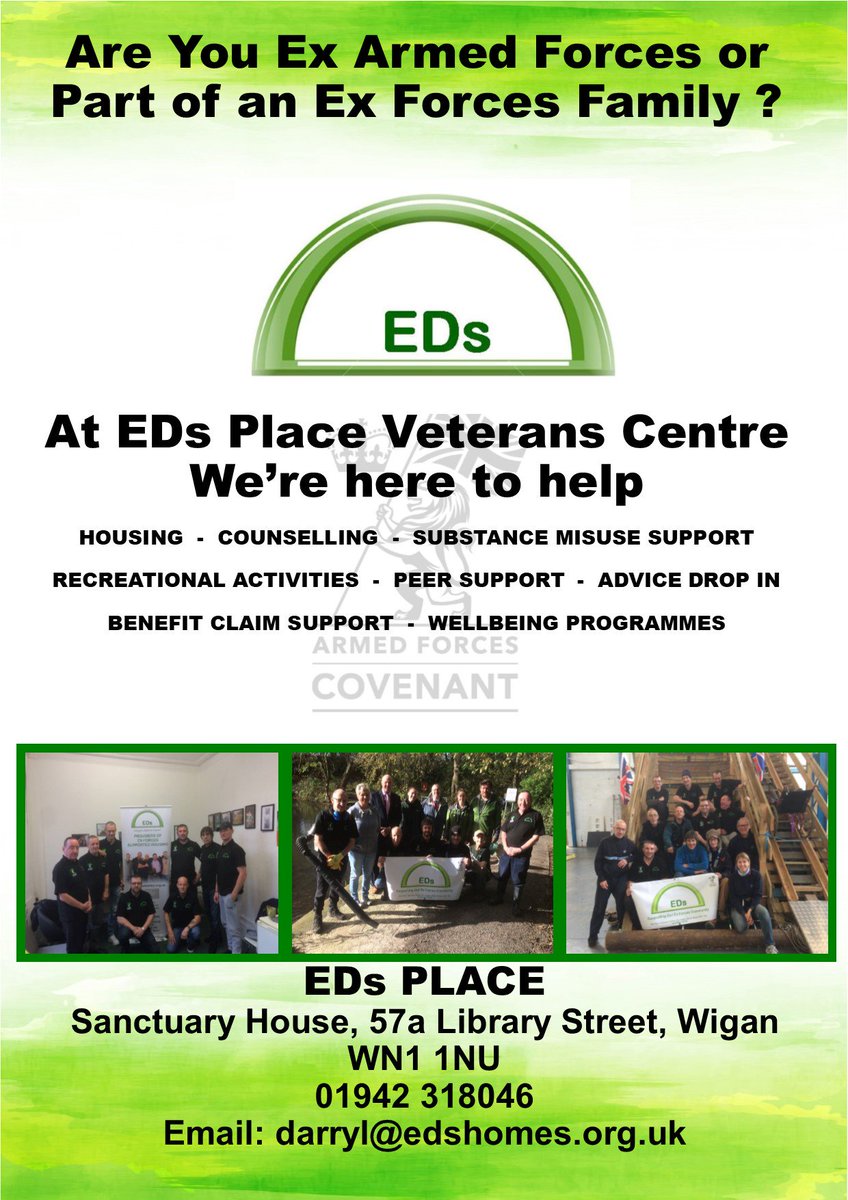 HHWigan's tweet photo. We are now looking for new veterans members to join us. Please let me know and i will send you a membership form out today. @EDs_Homes @LpoolVeterans @VeteransUK @HWWiganLeigh @LCTForces @ProjectNova_UK @WiganVeterans @colin8633 https://t.co/xQWWZqm3uF