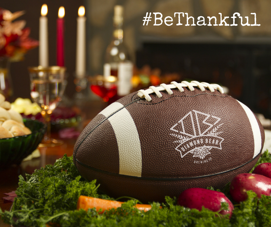 DiamondBearBeer's tweet photo. This year, we're thankful for the 3 F's of Thanksgiving: Friends, Family, & Football. No matter what you're thankful for, be sure to celebrate with the award-winning beer of Diamond Bear Brewing Company, now in cans! #BeerInItsNaturalState #Thanksgiving #BeThankful https://t.co/l5NHBPyqe3