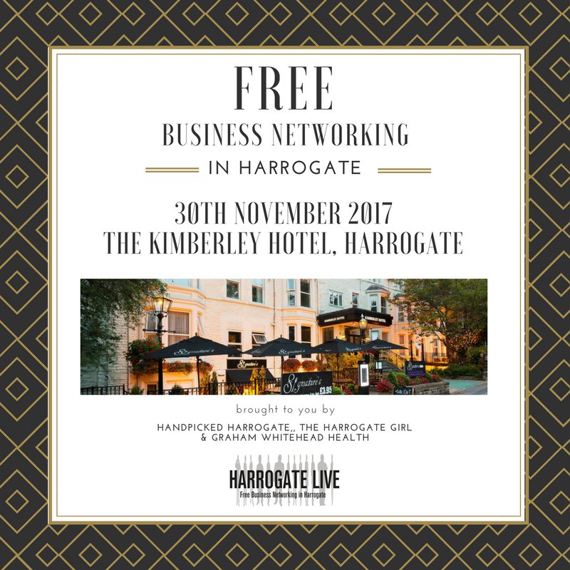 LiveHarrogate's tweet photo. Good evening #Harrogatehour - looking for new contacts or word of mouth recommendations? Join us @harrogate_kim 30th November for our next FREE NETWORKING get together #click2book https://t.co/BXihK6Elkz https://t.co/hbOdA6Pp3Y