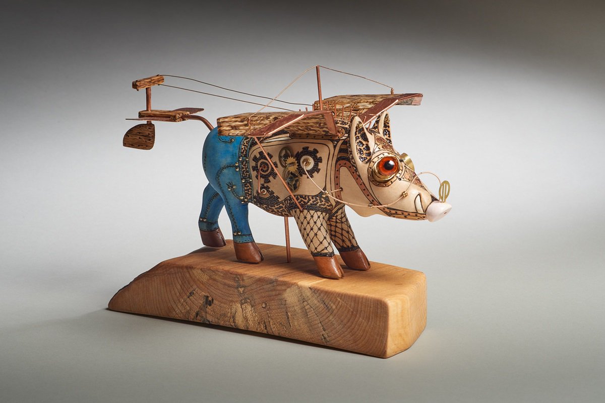 CCFFCMA's tweet photo. "When Pigs Fly" by Jim Mason of @SkCraftCouncil #Craft150 #Canada150
Photography: Grant Kernan, AK Photos https://t.co/ZYjILgZONA