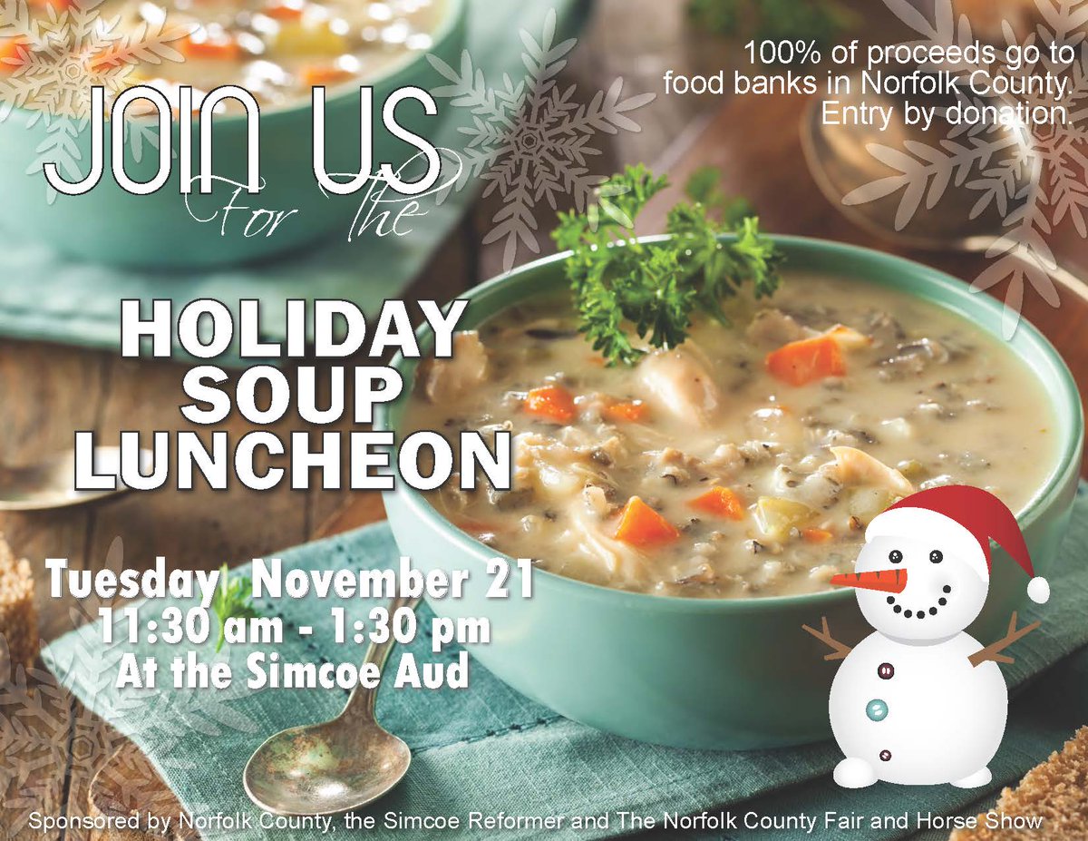 The Holiday Soup Luncheon is tomorrow!  Join us at The Aud in support of our local food banks!  11:30-1:30pm