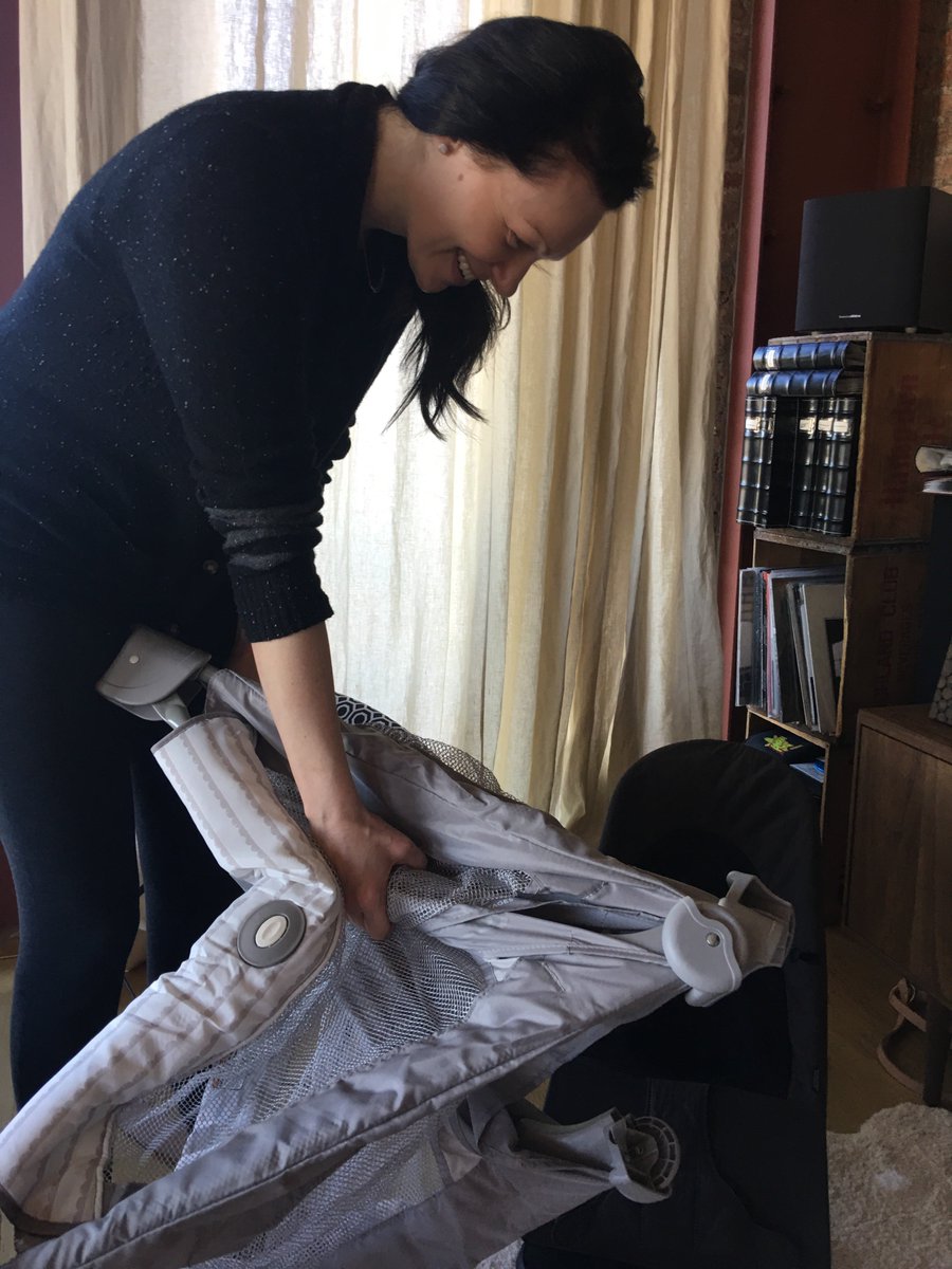 LauraPrepon's tweet photo. Having a little trouble with the new crib… Any tips on traveling with a newborn so I can avoid stuff like this?! #MomTipMonday https://t.co/SmzfwI4bde
