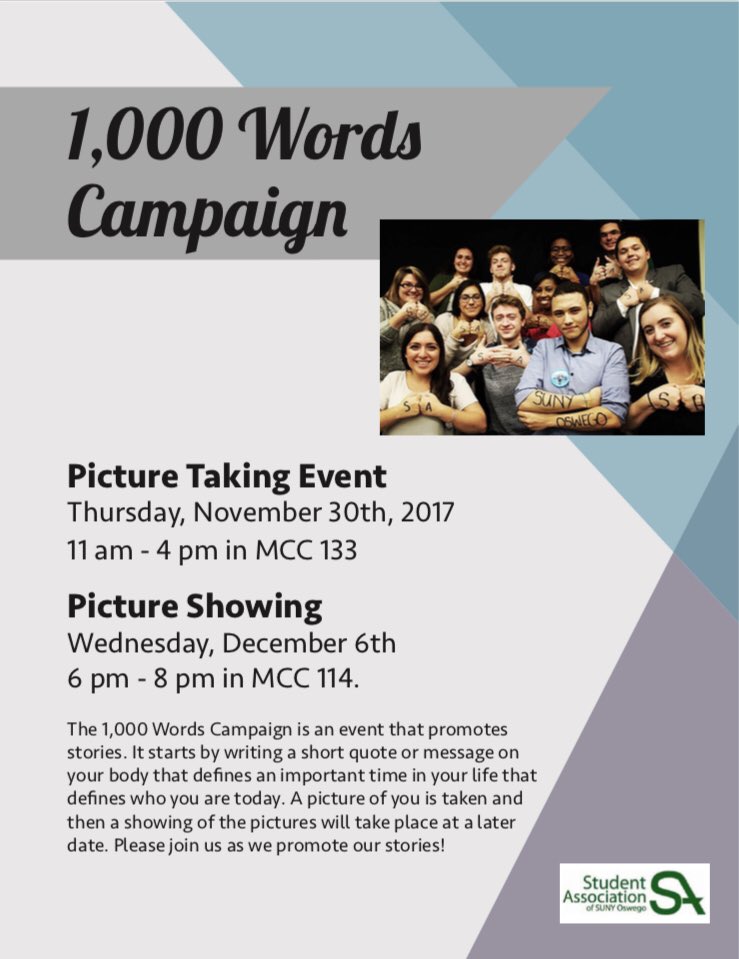 OzSenate's tweet photo. Exciting event after Thanksgiving break! Join us for our annual 1,000 words campaign on November 30th! https://t.co/7fxAhVATFm