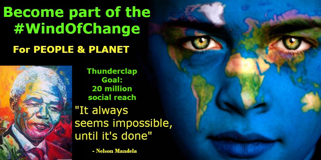 Team4Nature's tweet photo. If YOU see this &amp; care about PEOPLE &amp; PLANET, please add your SUPPORT to the BIGGEST live thunderclap ON EARTH using @facebook @Twitter and/or @tumblr : https://t.co/EUCrx4Gr33

Already part of the #WindOfChange? Please RT &amp; SHARE! 😊
Target: 20m social reach
 👨‍👩‍👦‍👦💚🌍 https://t.co/x4bsBP4oFP