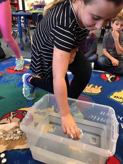 cantorclassroom's tweet image. Mini Mayflower STEM activity - our winners TJ, Jordan and Johnny&apos;s boat held 141 &quot;passengers!&quot;