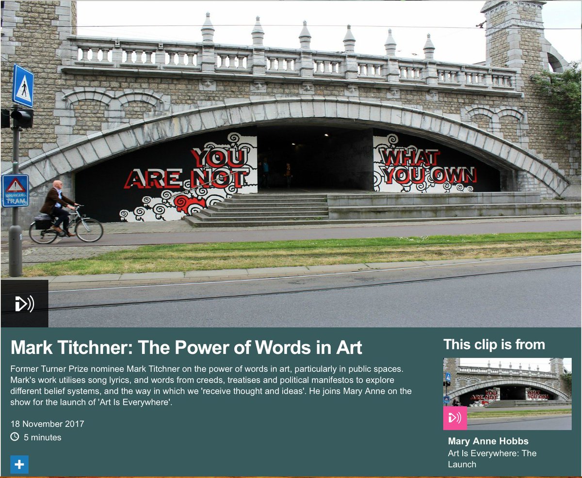 Net_Narrative's tweet photo. Mark Titchner talking about the power of words in art on @BBC6Music &amp; refers to 'What I want more than anything else' in Hull. Commissed by FACT &amp; Hull Culture &amp; Leisure https://t.co/jnlWNrn8iy https://t.co/B2LsPaRwdI