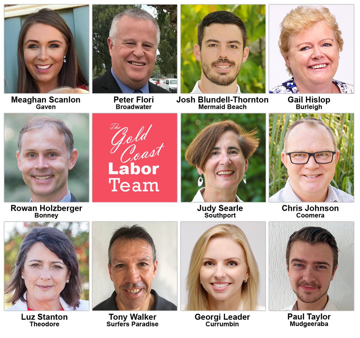 gcLaborista's tweet photo. Here is the #GoldCoast Labor team, people from very diverse backgrounds with a wealth of expertise. We need to sweep out the developercrats to make the coast a better place. Power is not the aim. The aim is a #BetterQld: Vote 1⃣ Labor. #qldvotes #qldpol #qldvotes2017 https://t.co/MQzmuqlL43