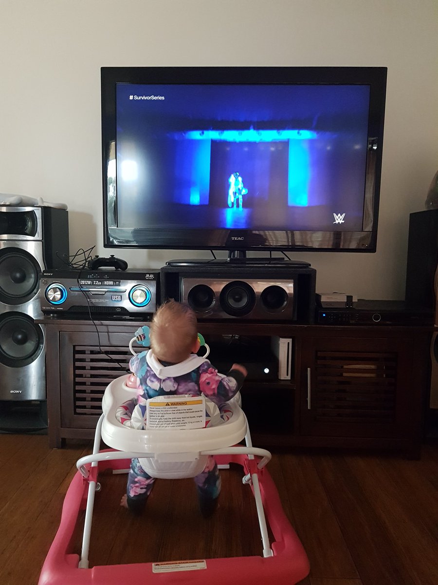 DeannaK92's tweet photo. Can never keep her away from the TV when @NaomiWWE is on TV. I think she already has her favourite picked 😂 #movekid #squareeyes https://t.co/uXcNsC6dpa