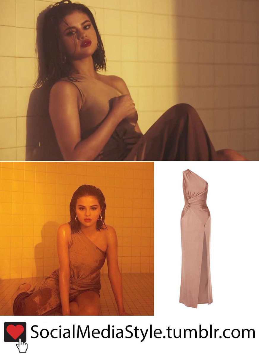 SMediaStyle's tweet photo. Buy @selenagomez's @CUSHNIEETOCHS one shoulder gown from her #WolvesMusicVideo here: https://t.co/P0AoaohURA https://t.co/jNHmCthI14